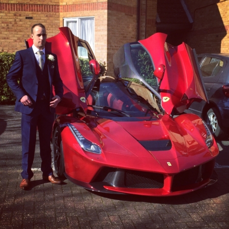 Barry and La Ferrari one his wedding day