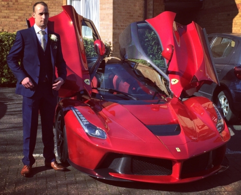 Barry and La Ferrari one his wedding day